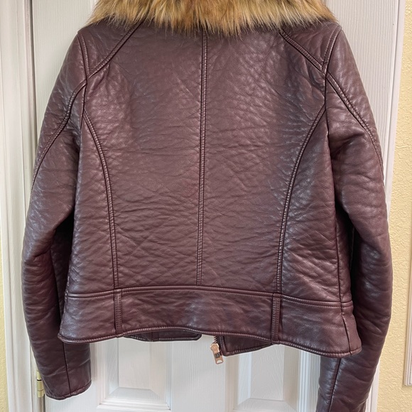 Burgundy faux leather jacket from Marc New York-Medium - Picture 3 of 11